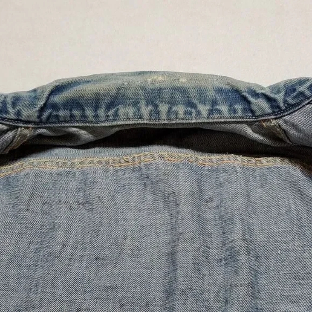 1960s Vintage Lee Sanforized 101-J USA Union Made Distressed Denim Jacket - Picture 11 of 16